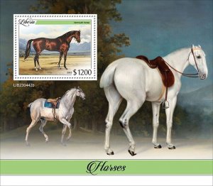 2024 03- LIBERIA - HORSES          1V complet set    MNH ** T