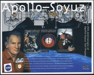 Grenada Gren 2202 ac,2203 sheets,MNH. Apollo-Soyuz Test Project, 25th Ann. 2000.