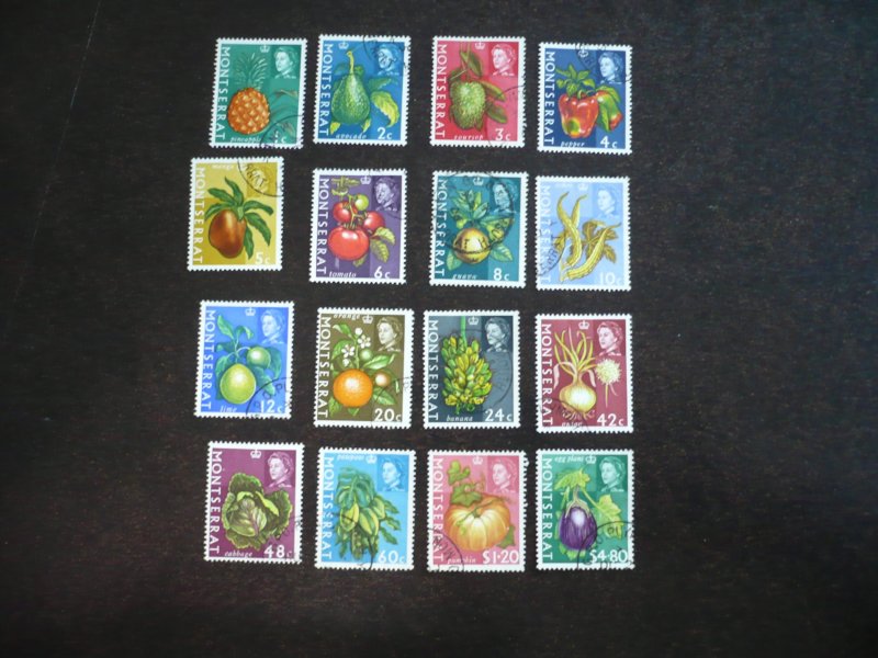 Stamps - Montserrat - Scott# 159-173,175 - Used Part Set of 16 Stamps