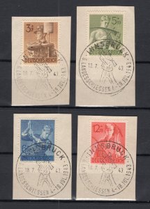 GERMANY 3rd REICH 1943 LABOUR SERVICE SET B237-B240 SUPERB USED ON PIECE #1