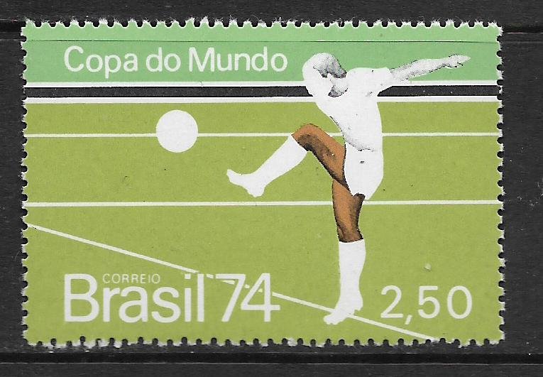 BRAZIL  1351a   MINT HINGED,  SOCCER , SINGLE FROM SOUVENIR SHEET