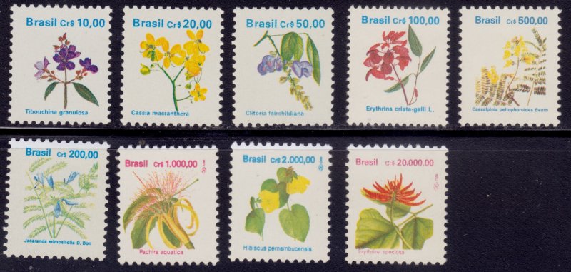 Brazil, 1990-93, Various Native Flora, MNH
