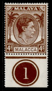 MALAYSIA - Malacca GVI SG6, 4c brown, NH MINT. CONTROL