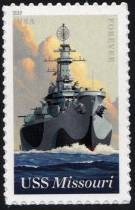 SC#5392 (55¢) USS Missouri Single (2019) SA