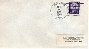 CALIFORNIA TOWN CANCEL,  TRES PINOS, CA  1960  FDC11506