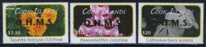 Cook Islands 2011, O.H.M.S. 3v, flowers, MNH