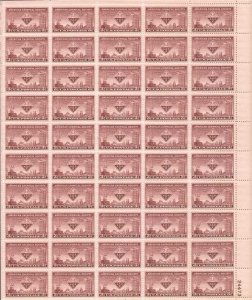 US Stamp - 1951 American Chemical Society 50 Stamp Sheet - Scott #1002