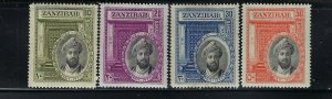 ZANZIBAR SCOTT #214-217 1936 SULTAN KHALIFA BIN HARUB JUBILEE- MINT LIGHT HINGED