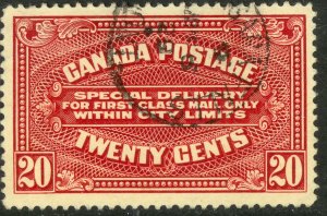 CANADA 1922 20c Carmine SPECIAL DELIVERY STAMP Sc E2 VFU