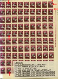 Lithuania Mi.515/MNH cpl.sheet of 100/ovpts.variety