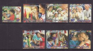 New Zealand-Sc#1237-43- id9-unused NH set-Christmas-Santa-1992-