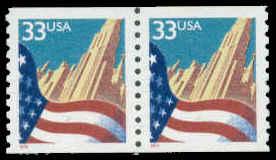 3280 33c U.S. Flag Fine MNH Pair