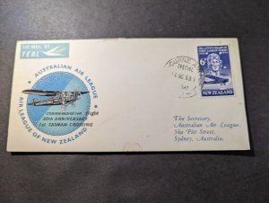 1958 New Zealand Airmail First Flight Cover FFC Melbourne to Sydney Australia