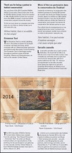 CANADA 2014 DUCK STAMP MINT IN FOLDER AS ISSUED CINNAMON TEAL by Lori Boast