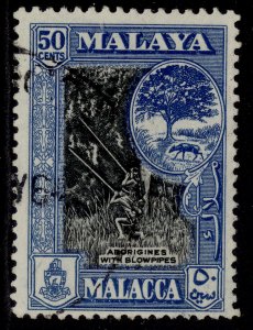 MALAYSIA - Malacca QEII SG57, 50c black & blue, FINE USED.