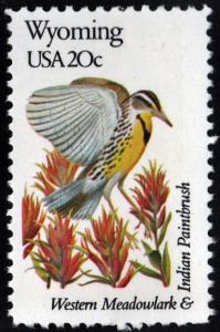 SC#2002 20¢ State Birds & Flowers: Wyoming (1982) MNH