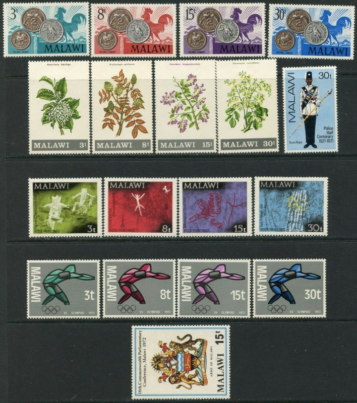 MALAWI Sc#161-164//190-194 1971-72 Six Sets & 2 S/S OG Mint Hinged