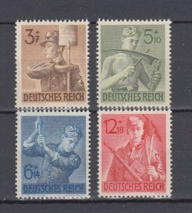 1943 Third Reich Full Set Mi 850/853 Mint No Gum MNG