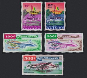 Guinea Olympic Games Rome Ovpted 1960 5v 1960 MNH SC#201-202+C14-C16