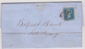 Great Britain Scott # 4 (SG14; $480) On 1852 Folded Letter Strabane to Belfast