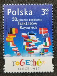 *FREE SHIP Poland 50th Anniv Treaties Of Rome 2007 Flag European Union stamp MNH