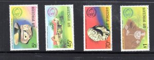 ST. VINCENT #479-482 1976 CARIB. INDIAN ARTS MINT VF NH O.G aa