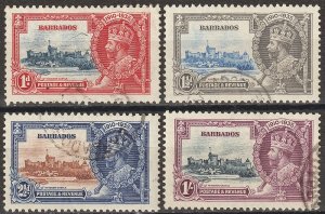 EDSROOM-17097 Barbados 186-189 Used 1935 Complete Silver Jubilee CV$50.50