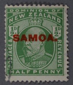 Samoa #114 Used VG/Fine HRM Place Cancel Red Overprint SAMAOA