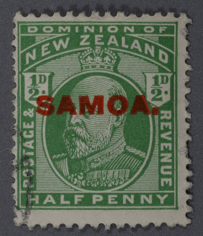 Samoa #114 Used VG/Fine HRM Place Cancel Red Overprint SAMAOA