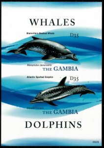 Gambia 2009 - Whales Dolphins - IMPERF Souvenir Stamp Sheet - MNH