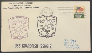 USS GUARDFISH SSN-612 SHIP CREST VIGILATE IN PACE ET BELLO JUN 1968 CACHET