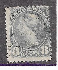 Canada #44  8c violet black Queen Victoria (U) CV $6.50