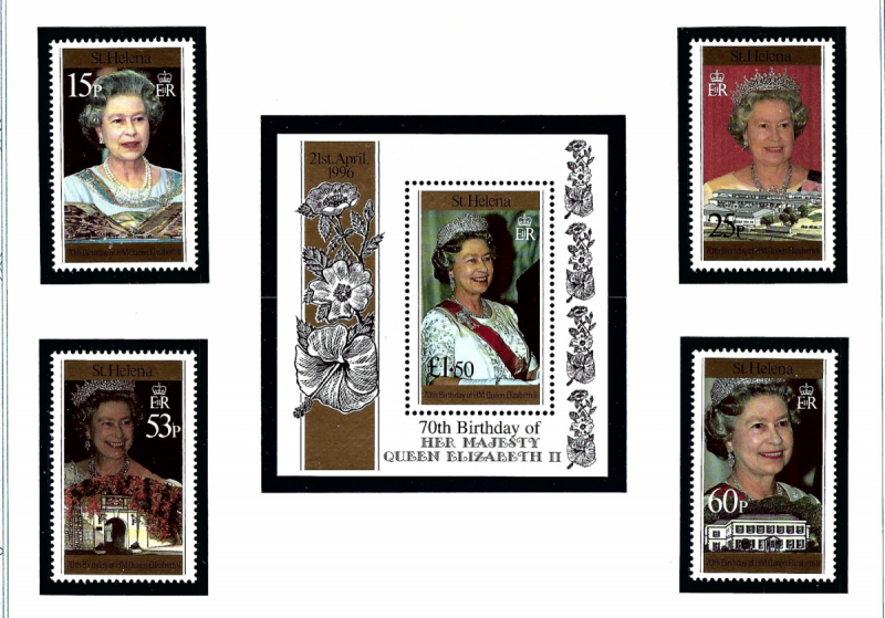 St Helena 672-76 MNH 1996 QEII 70th Birthday