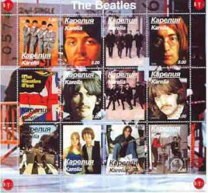 KARJALA - 2000 - The Beatles - Perf 12v Sheet - Mint Never Hinged -Private Issue