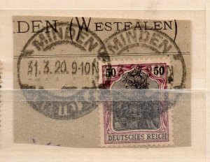 Germany Deutsches Reich Germania Issue Fine Used 50pf. Postmark Piece NW-132323