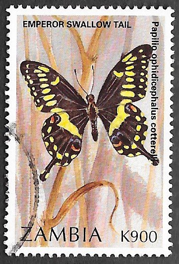 Zambia Scott #683d 900K Emperor Swallow Tail (1997) used