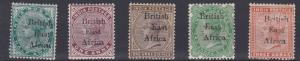 BRITISH EAST AFRICA  1895  S G 49 - 54  VARIOUS VALUES TO 3A MH ODD TONE SPOT