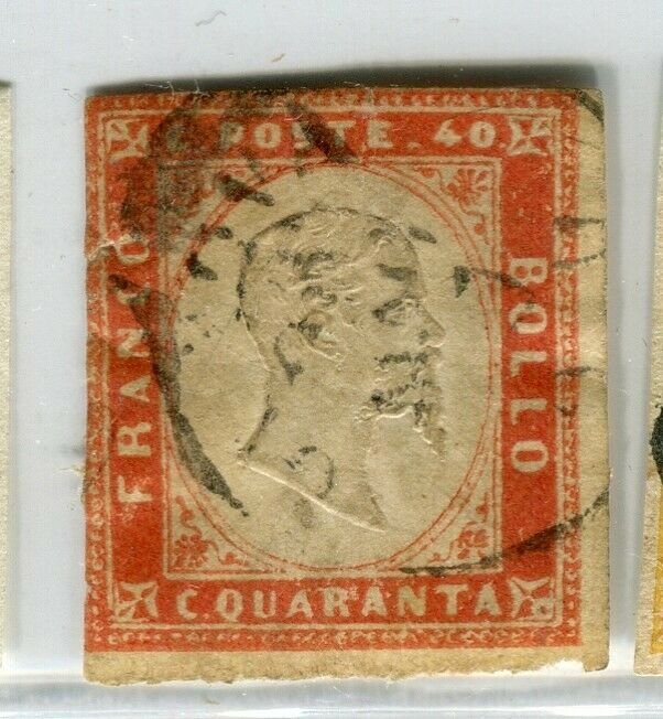 ITALY SARDINIA; 1855 classic Imperf issue used SHADE of 40c. value