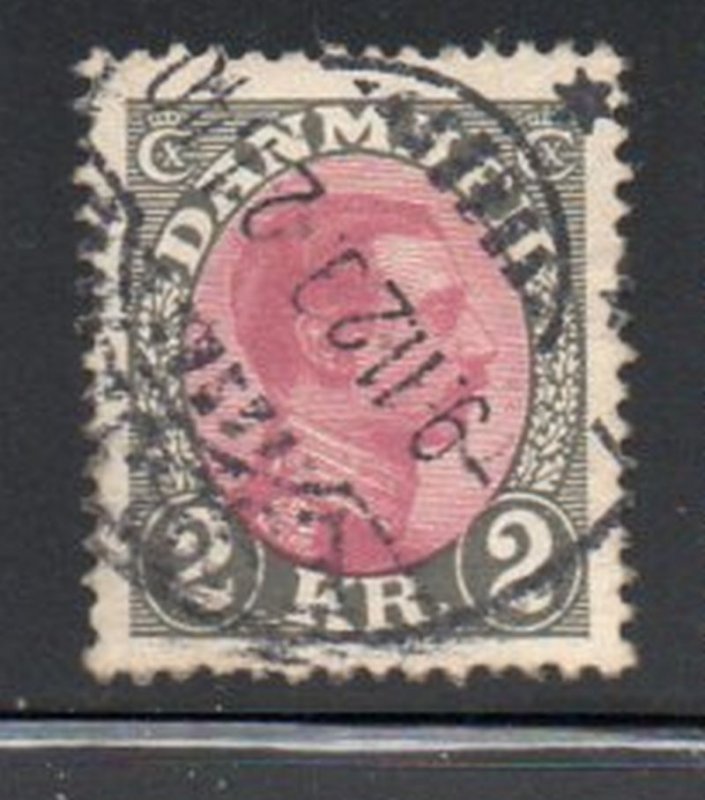 denmark Sc 129 1925 2 kr gary & claret Christian X stamp used