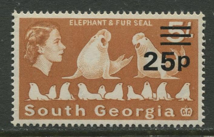 South Georgia - Scott 29 -Overprint -1971- MNH - Single 25p on a 5/- Stamp