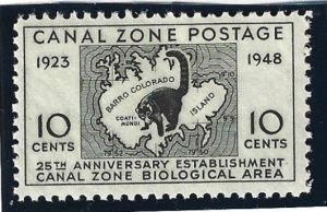 Canal Zone Scott #141 Mint NH 10c Biological Area & Coatimundi  2021 CV $1.75