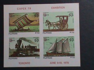 ​PHILIPPINES-1978 SC#1350 CAPAX INTL.STAMPS SHOW-TORONTO-CANADA IMPERF S/S VF