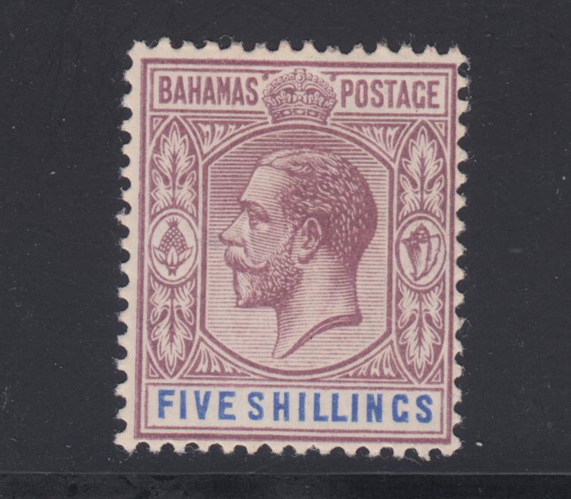 Bahamas Sc 55 MLH. 1912 5sh violet & ultra KGV definitive