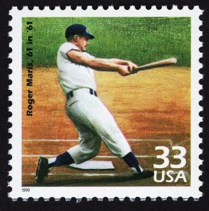 US 3188n MNH VF 33 Cent  Roger Maris Celebrate the Century 1960s