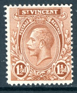 St. Vincent 1932 British KGV 1½p Yellow Brown MSCA Scott #120 MNH G909