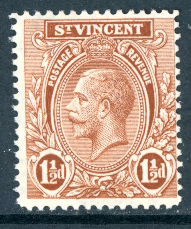 St. Vincent 1932 British KGV 1½p Yellow Brown MSCA Scott #120 MNH G909