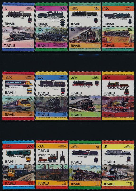 Tuvalu 235-46 MNH Trains, Locomotives