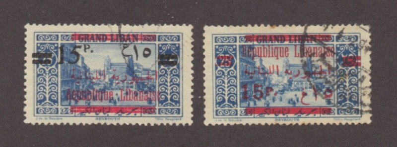 Lebanon - Sc# 100 & 101 Used      -      Lot 1021516