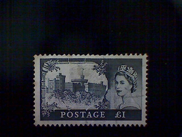 Great Britain, Scott #312, used(o), 1955, Windsor Castle, 1£, black
