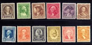 704-715 Mint,OG,NH... SCV $33.25... XF Set